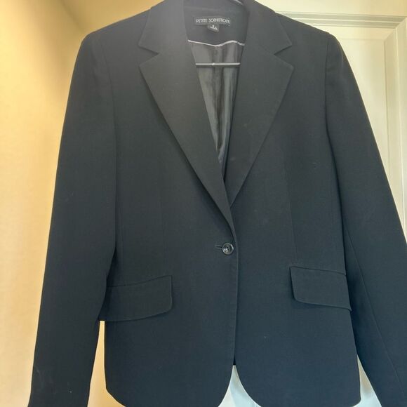 Chic Black Blazer by Petite Sophisticate, One Button Closure, Size 6 - Picture 1 of 9